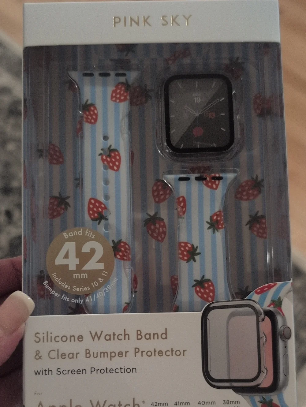 Pink Sky Strawberry Silicone Watch Band for 42mm Apple Watch